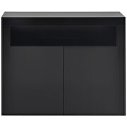 High gloss black sideboard mordern 2-door storage cabinet with led lights by La Spezia additional picture 2