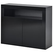 High gloss black sideboard mordern 2-door storage cabinet with led lights by La Spezia additional picture 3