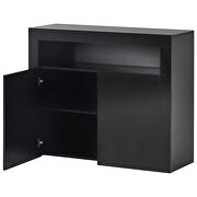 High gloss black sideboard mordern 2-door storage cabinet with led lights by La Spezia additional picture 5
