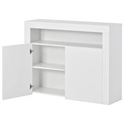 High gloss white sideboard mordern 2-door storage cabinet with led lights by La Spezia additional picture 2