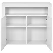 High gloss white sideboard mordern 2-door storage cabinet with led lights by La Spezia additional picture 11