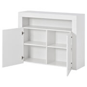 High gloss white sideboard mordern 2-door storage cabinet with led lights by La Spezia additional picture 4