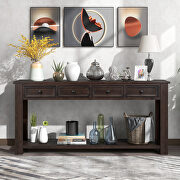 Espresso console table for entryway hallway sofa table by La Spezia additional picture 13