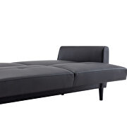 Black pu leather modern convertible futon sofa bed with storage box by La Spezia additional picture 13