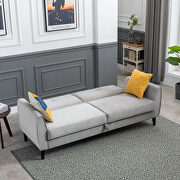 Gray velvet modern convertible futon sofa bed with storage box by La Spezia additional picture 2
