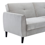 Gray velvet modern convertible futon sofa bed with storage box by La Spezia additional picture 12