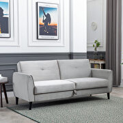 Gray velvet modern convertible futon sofa bed with storage box by La Spezia additional picture 4