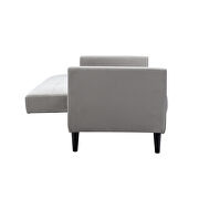 Gray velvet modern convertible futon sofa bed with storage box by La Spezia additional picture 7