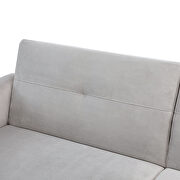 Gray velvet modern convertible futon sofa bed with storage box by La Spezia additional picture 8