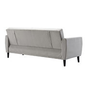 Gray velvet modern convertible futon sofa bed with storage box by La Spezia additional picture 9