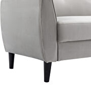 Gray velvet modern convertible futon sofa bed with storage box by La Spezia additional picture 10