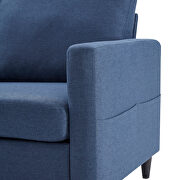 Modern blue linen fabric l-shape reversible sectional sofa by La Spezia additional picture 12