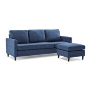 Modern blue linen fabric l-shape reversible sectional sofa by La Spezia additional picture 13