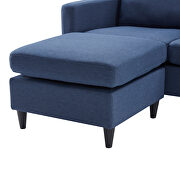 Modern blue linen fabric l-shape reversible sectional sofa by La Spezia additional picture 15