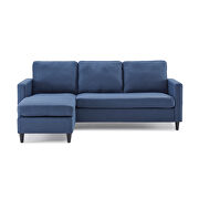 Modern blue linen fabric l-shape reversible sectional sofa by La Spezia additional picture 17