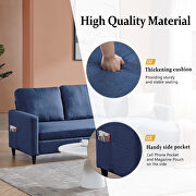 Modern blue linen fabric l-shape reversible sectional sofa by La Spezia additional picture 3