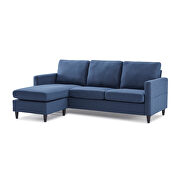 Modern blue linen fabric l-shape reversible sectional sofa by La Spezia additional picture 6