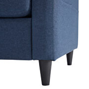 Modern blue linen fabric l-shape reversible sectional sofa by La Spezia additional picture 8