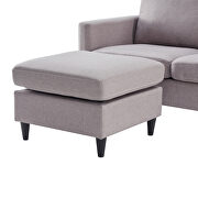 Modern gray linen fabric l-shape reversible sectional sofa by La Spezia additional picture 2