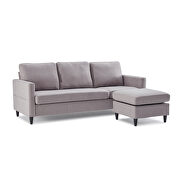 Modern gray linen fabric l-shape reversible sectional sofa by La Spezia additional picture 11