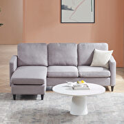 Modern gray linen fabric l-shape reversible sectional sofa by La Spezia additional picture 12