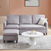 Modern gray linen fabric l-shape reversible sectional sofa by La Spezia additional picture 13