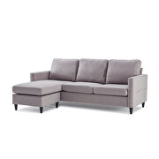 Modern gray linen fabric l-shape reversible sectional sofa by La Spezia additional picture 15
