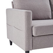 Modern gray linen fabric l-shape reversible sectional sofa by La Spezia additional picture 17