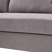 Modern gray linen fabric l-shape reversible sectional sofa additional photo 3 of 18
