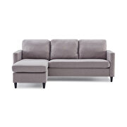 Modern gray linen fabric l-shape reversible sectional sofa by La Spezia additional picture 9