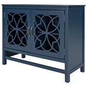Navy blue wood accent buffet sideboard storage cabinet with doors and adjustable shelf by La Spezia additional picture 11