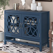 Navy blue wood accent buffet sideboard storage cabinet with doors and adjustable shelf by La Spezia additional picture 12