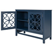 Navy blue wood accent buffet sideboard storage cabinet with doors and adjustable shelf by La Spezia additional picture 8