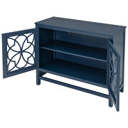 Navy blue wood accent buffet sideboard storage cabinet with doors and adjustable shelf by La Spezia additional picture 9