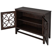 Brown wood accent buffet sideboard storage cabinet with doors and adjustable shelf by La Spezia additional picture 11