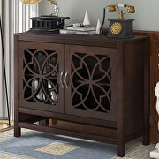Brown wood accent buffet sideboard storage cabinet with doors and adjustable shelf by La Spezia additional picture 12