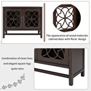 Brown wood accent buffet sideboard storage cabinet with doors and adjustable shelf by La Spezia additional picture 13