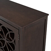 Brown wood accent buffet sideboard storage cabinet with doors and adjustable shelf by La Spezia additional picture 4