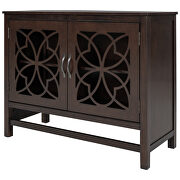 Brown wood accent buffet sideboard storage cabinet with doors and adjustable shelf by La Spezia additional picture 7