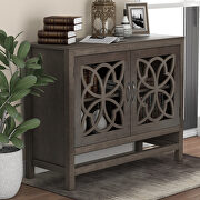 Gray wood accent buffet sideboard storage cabinet with doors and adjustable shelf by La Spezia additional picture 12