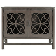 Gray wood accent buffet sideboard storage cabinet with doors and adjustable shelf additional photo 4 of 12