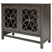 Gray wood accent buffet sideboard storage cabinet with doors and adjustable shelf additional photo 5 of 12