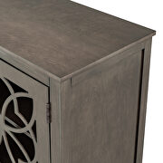 Gray wood accent buffet sideboard storage cabinet with doors and adjustable shelf by La Spezia additional picture 10