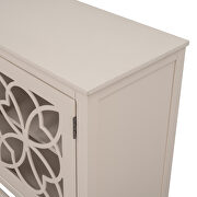 Cream white wood accent buffet sideboard storage cabinet with doors and adjustable shelf by La Spezia additional picture 3