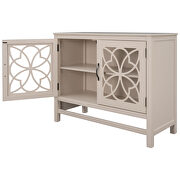 Cream white wood accent buffet sideboard storage cabinet with doors and adjustable shelf by La Spezia additional picture 8