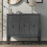 Gray modern accent storage wooden cabinet with adjustable shelf by La Spezia additional picture 13
