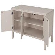 Cream white modern accent storage wooden cabinet with adjustable shelf by La Spezia additional picture 2