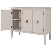Cream white modern accent storage wooden cabinet with adjustable shelf by La Spezia additional picture 5