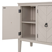 Cream white modern accent storage wooden cabinet with adjustable shelf by La Spezia additional picture 9