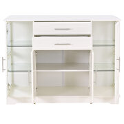 Tempered glass large storage space adjustable shelves buffet in white by La Spezia additional picture 5